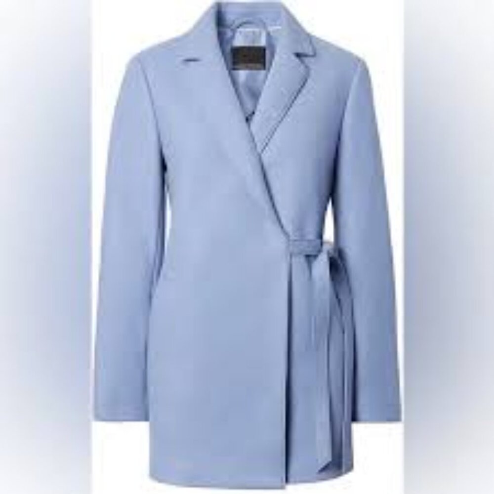 Banana Republic Mario Bellucci Melton wool coat in stunning soft blue, 80% wool